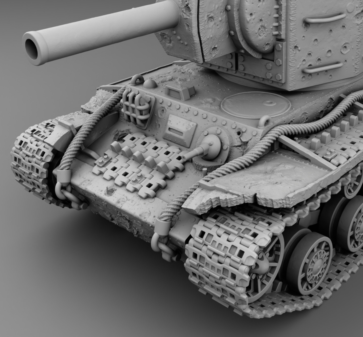 USSR tank KV-2 3D print model_7
