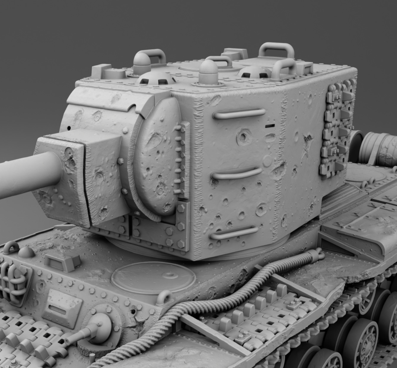 USSR tank KV-2 3D print model_6