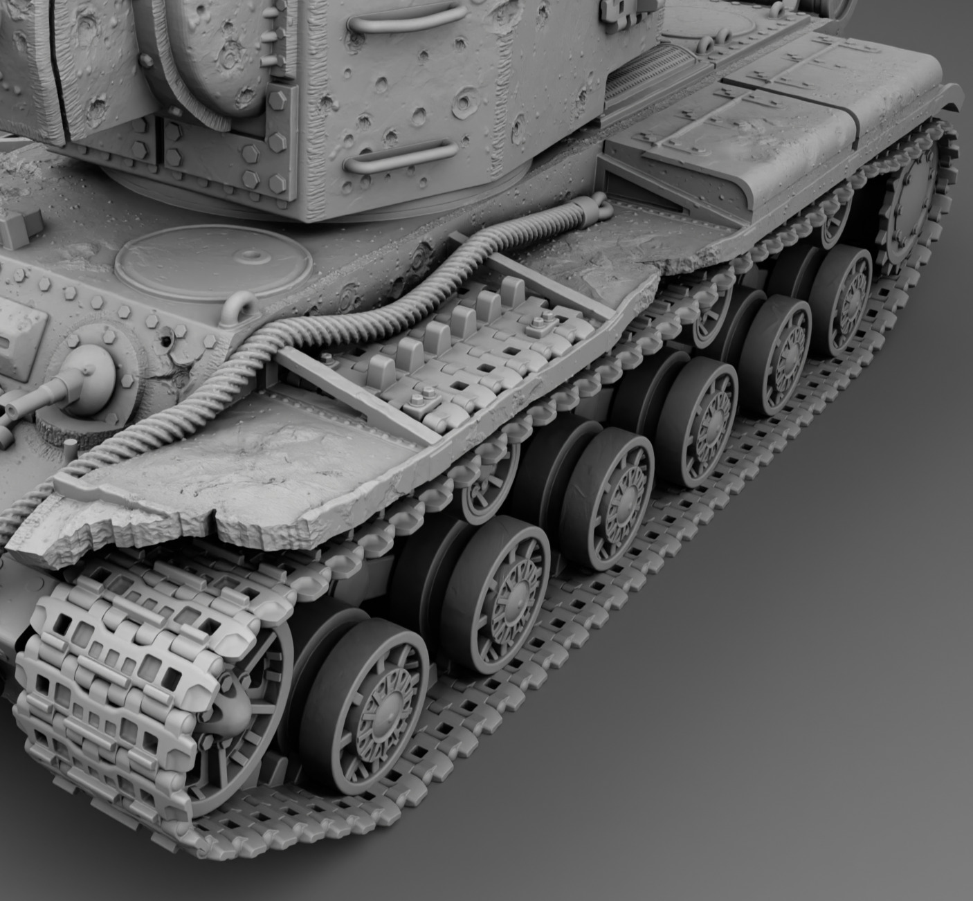 USSR tank KV-2 3D print model_8