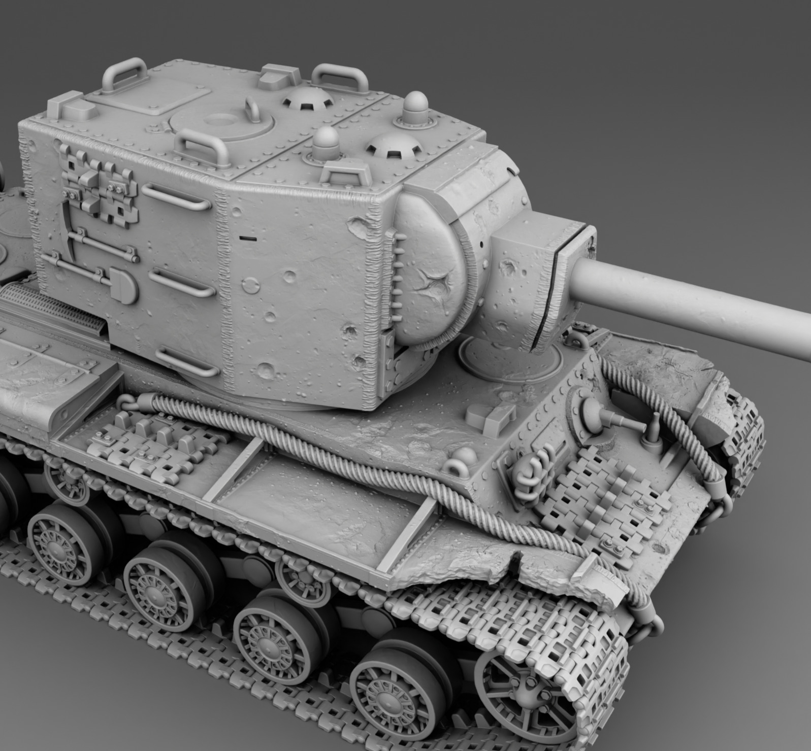 USSR tank KV-2 3D print model_10