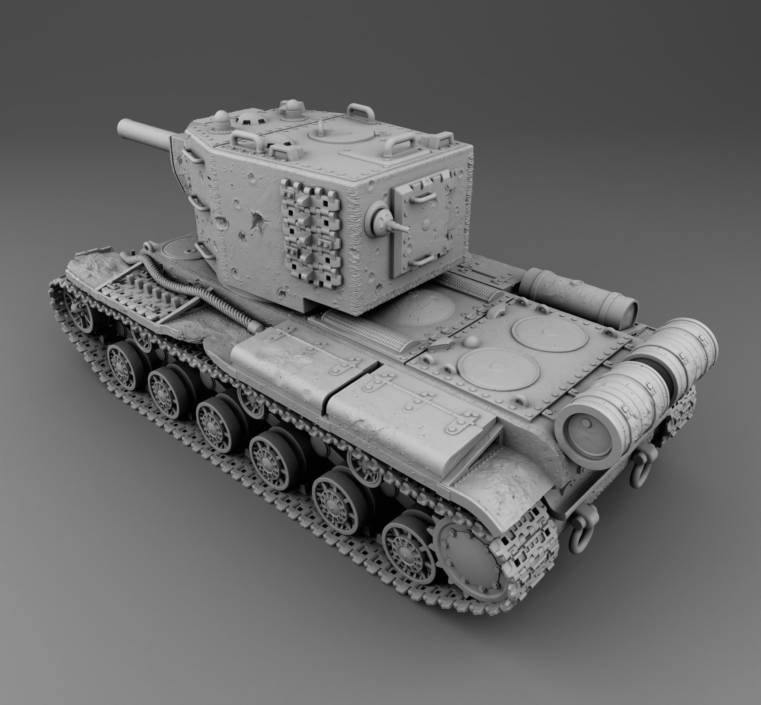 USSR tank KV-2 3D print model_2