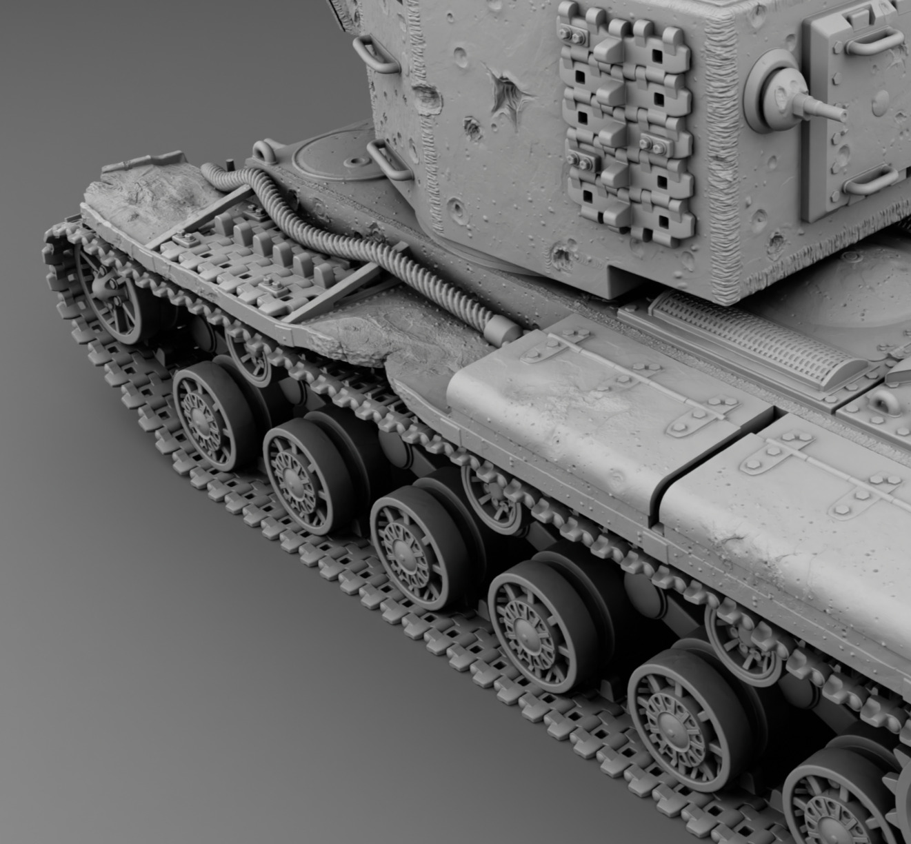 USSR tank KV-2 3D print model_13