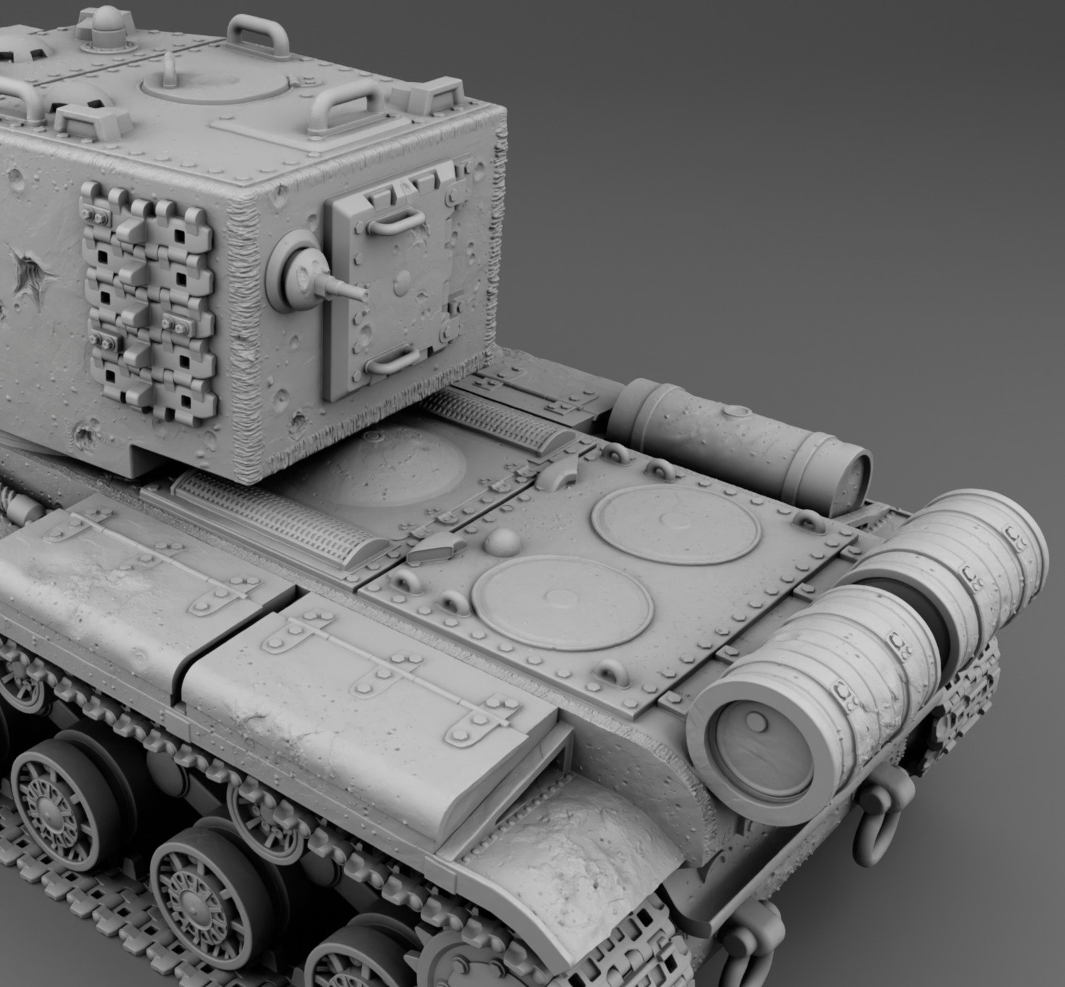 USSR tank KV-2 3D print model_12