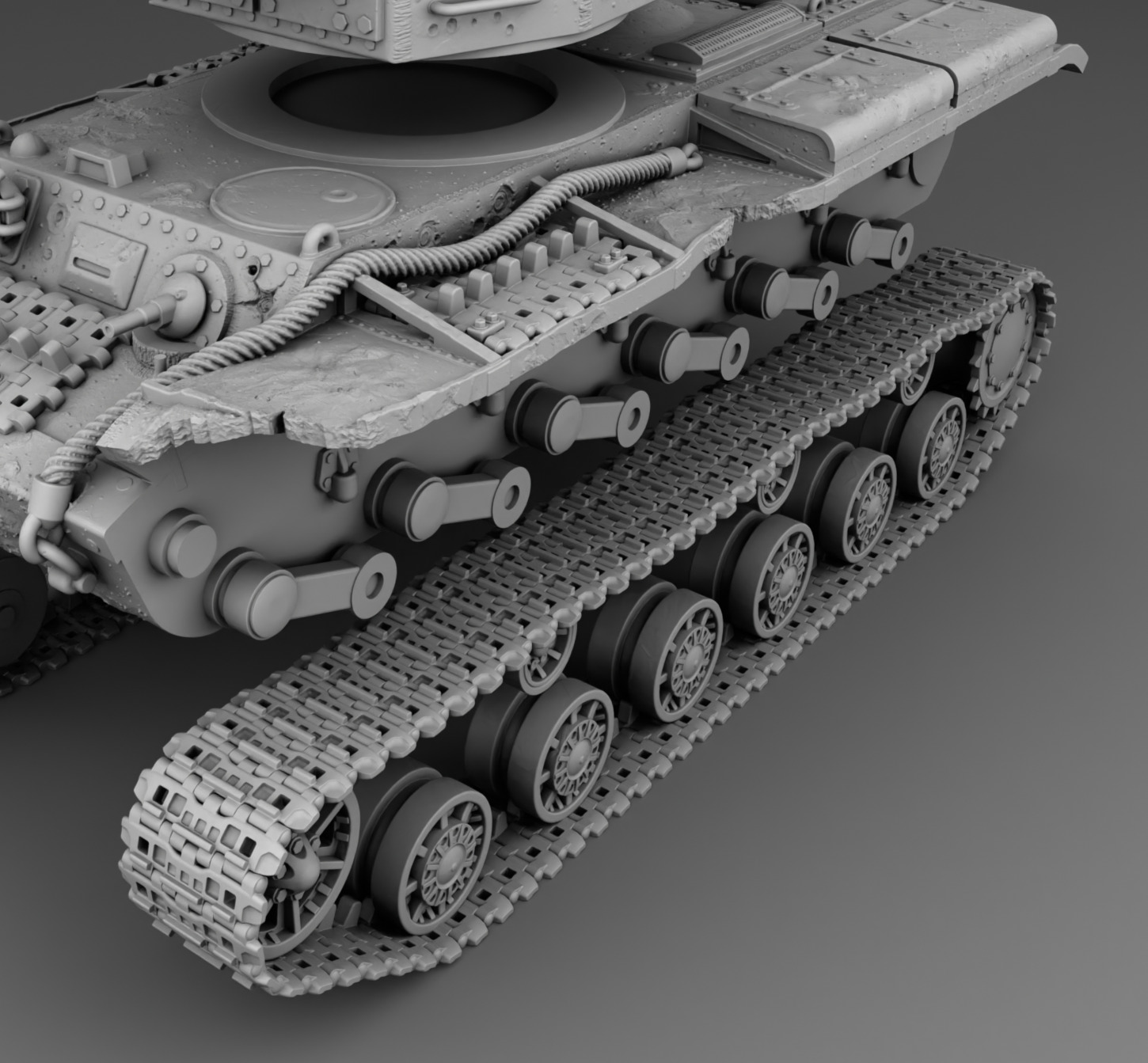USSR tank KV-2 3D print model_15