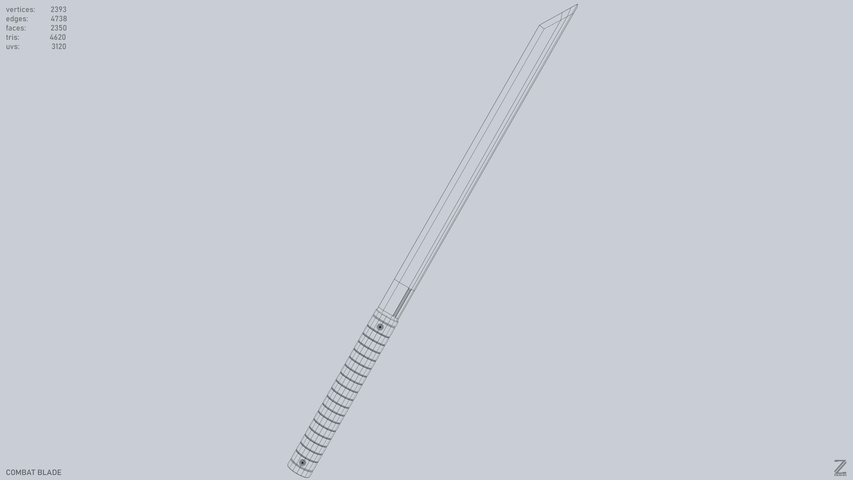 Combat blade Low-poly 3D model_15