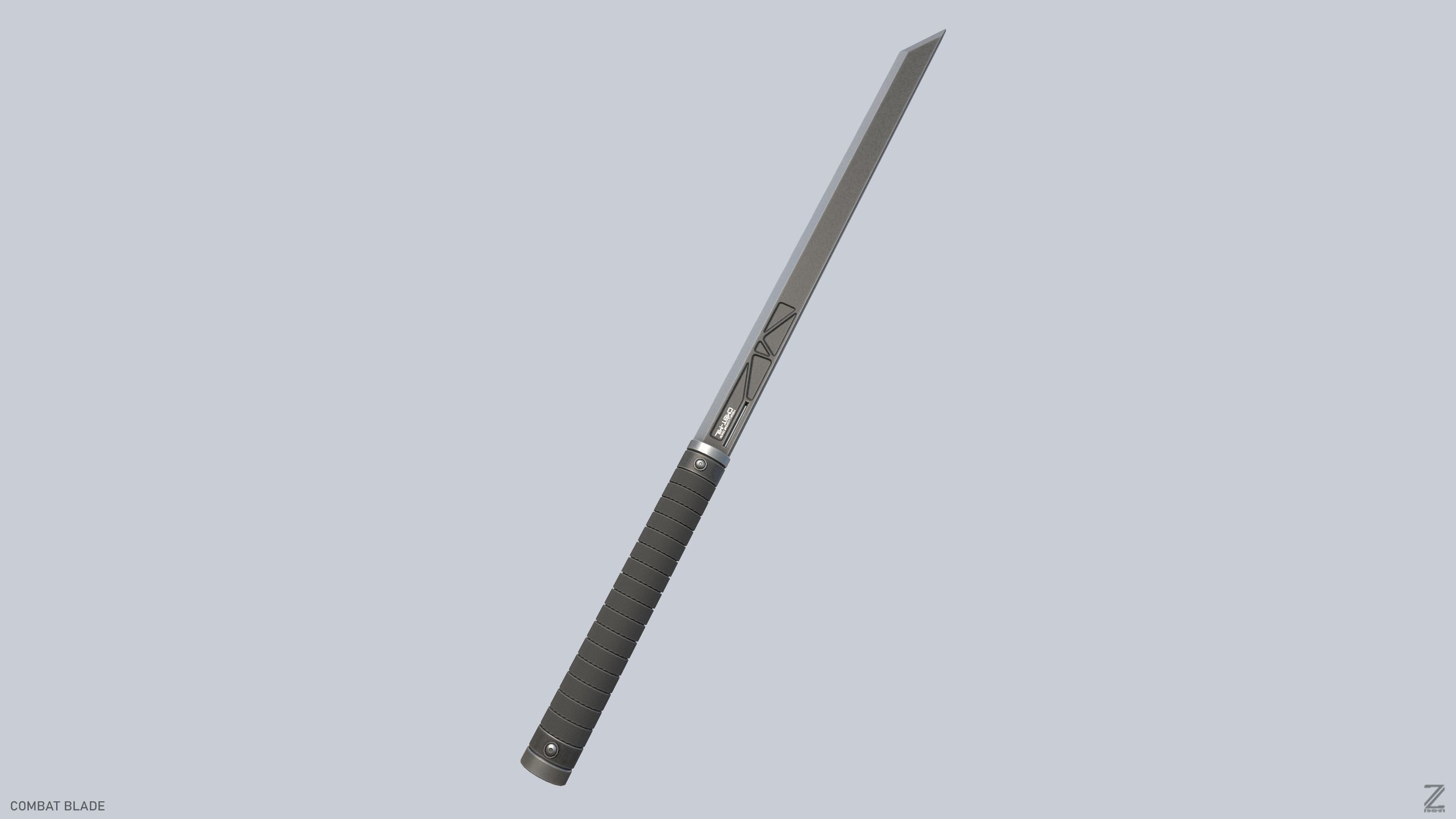 Combat blade Low-poly 3D model_6