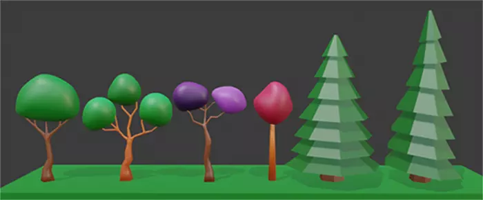 Low Poly trees pack free VR / AR / low-poly 3D model | CGTrader