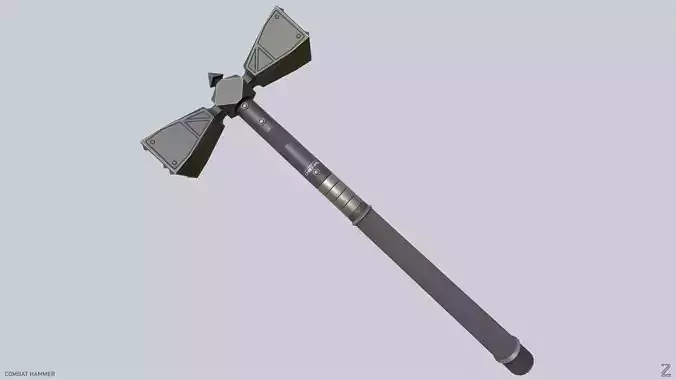 Combat hammer Low-poly 3D model