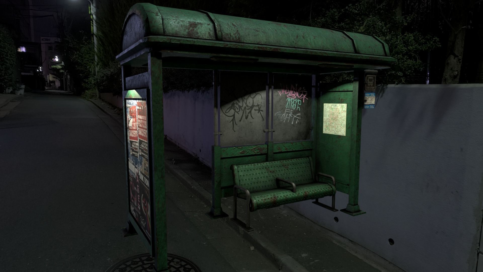 BusStop Station 3D model_3