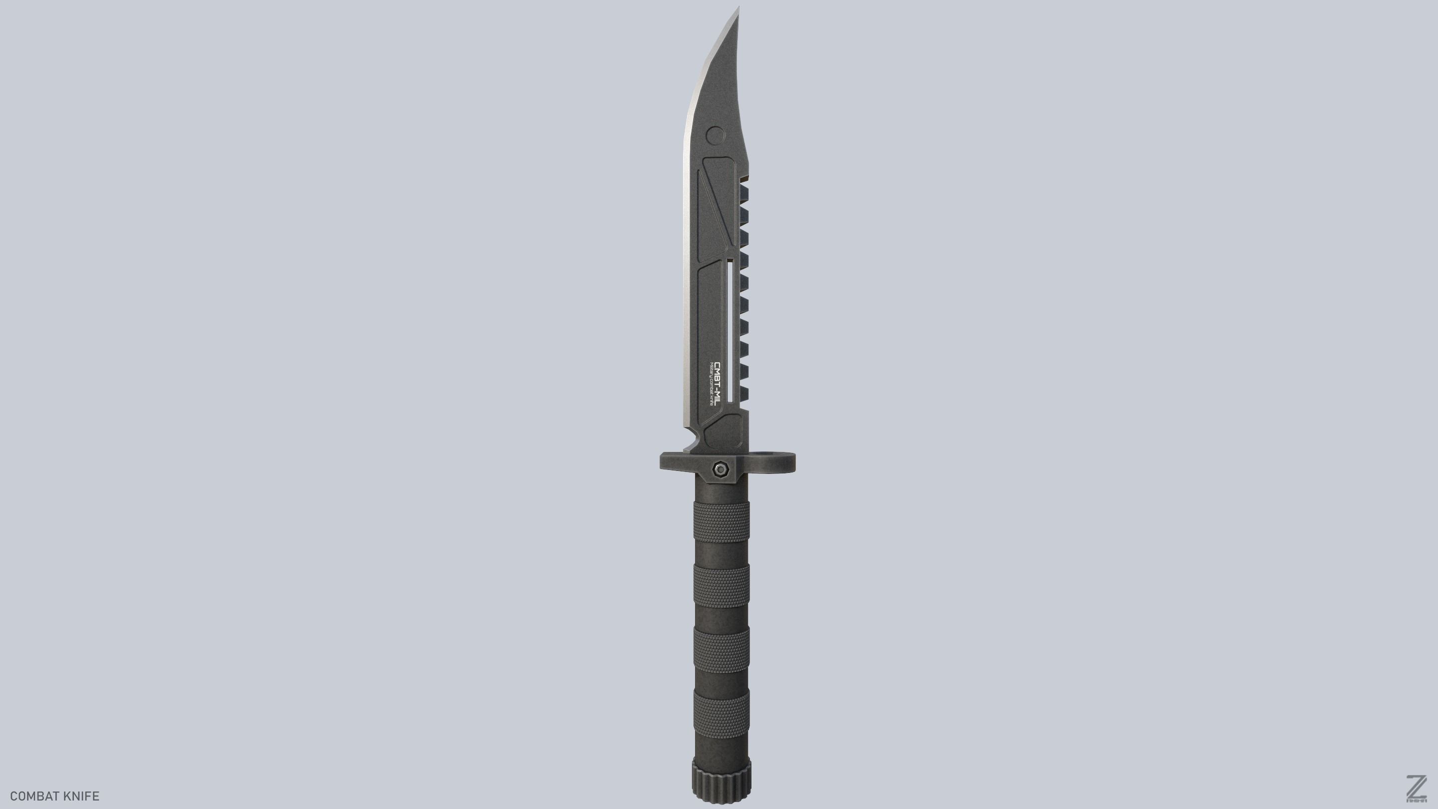 Combat knife Low-poly 3D model_5