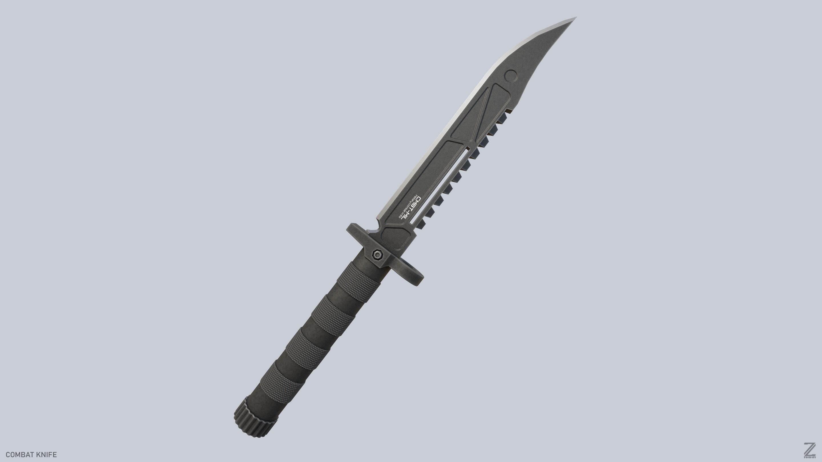Combat knife Low-poly 3D model_6
