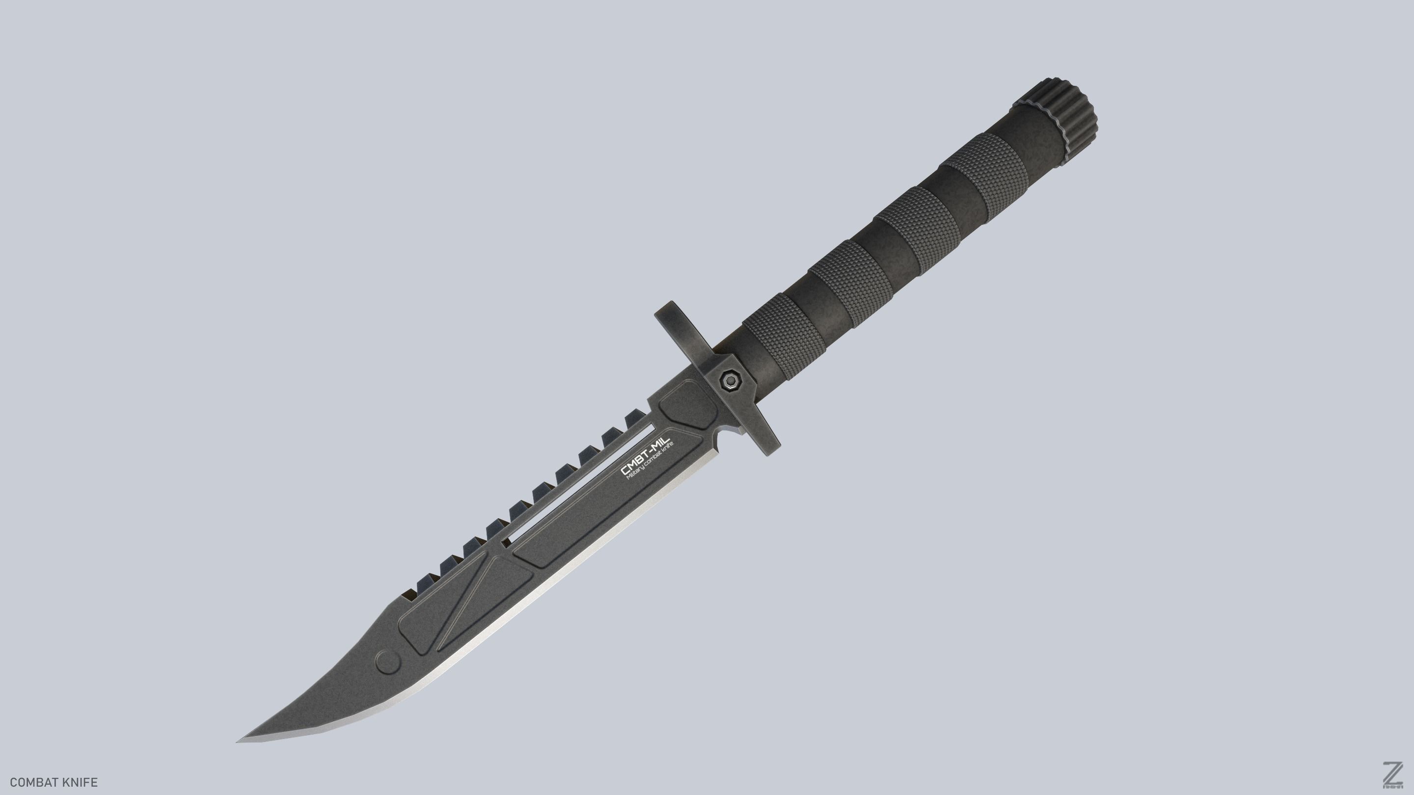 Combat knife Low-poly 3D model_8