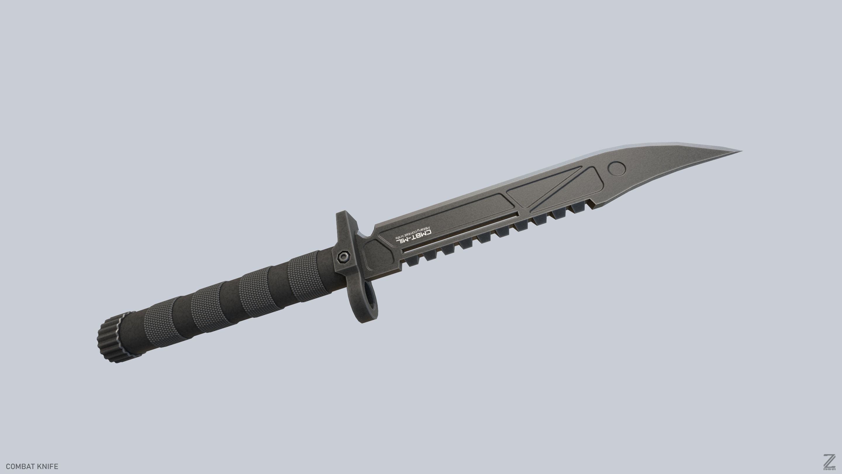 Combat knife Low-poly 3D model_7