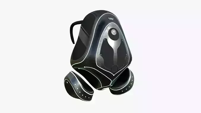 SciFi Backpack H01 Dark Metal - Fashion Character Design Low-poly 3D model