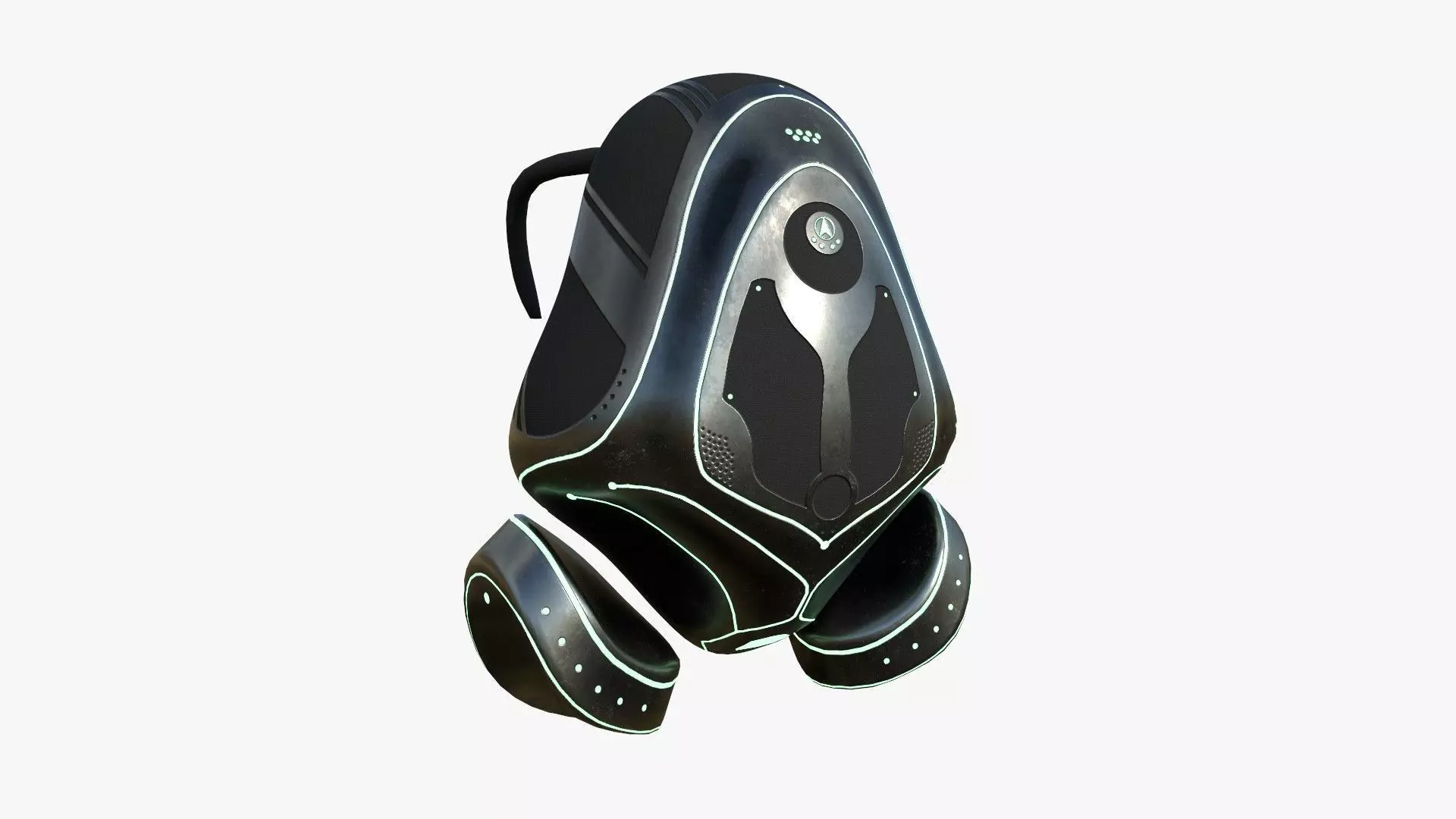 SciFi Backpack H01 Dark Metal - Fashion Character Design Low-poly 3D model_0
