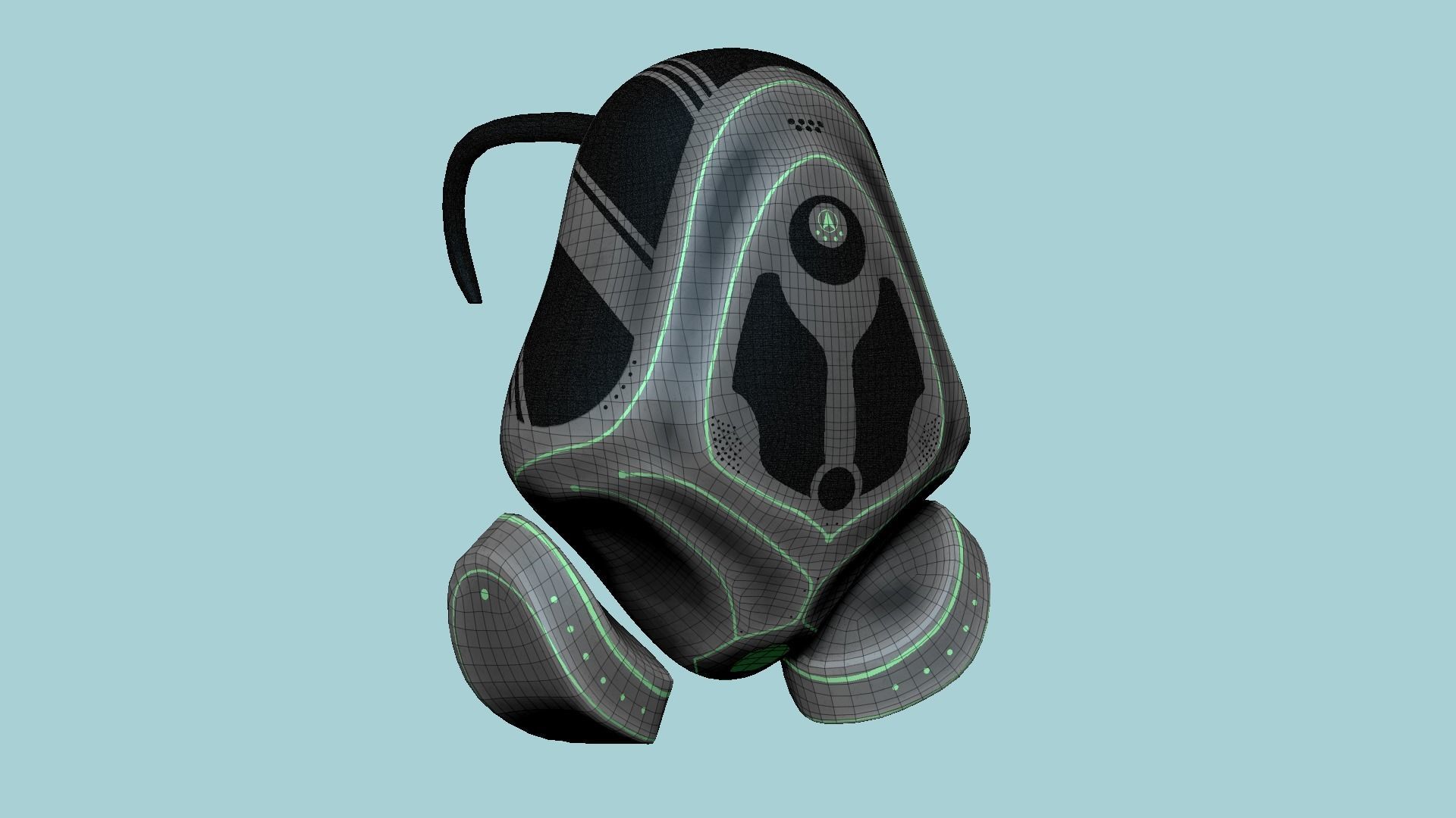 SciFi Backpack H01 Dark Metal - Fashion Character Design Low-poly 3D model_6