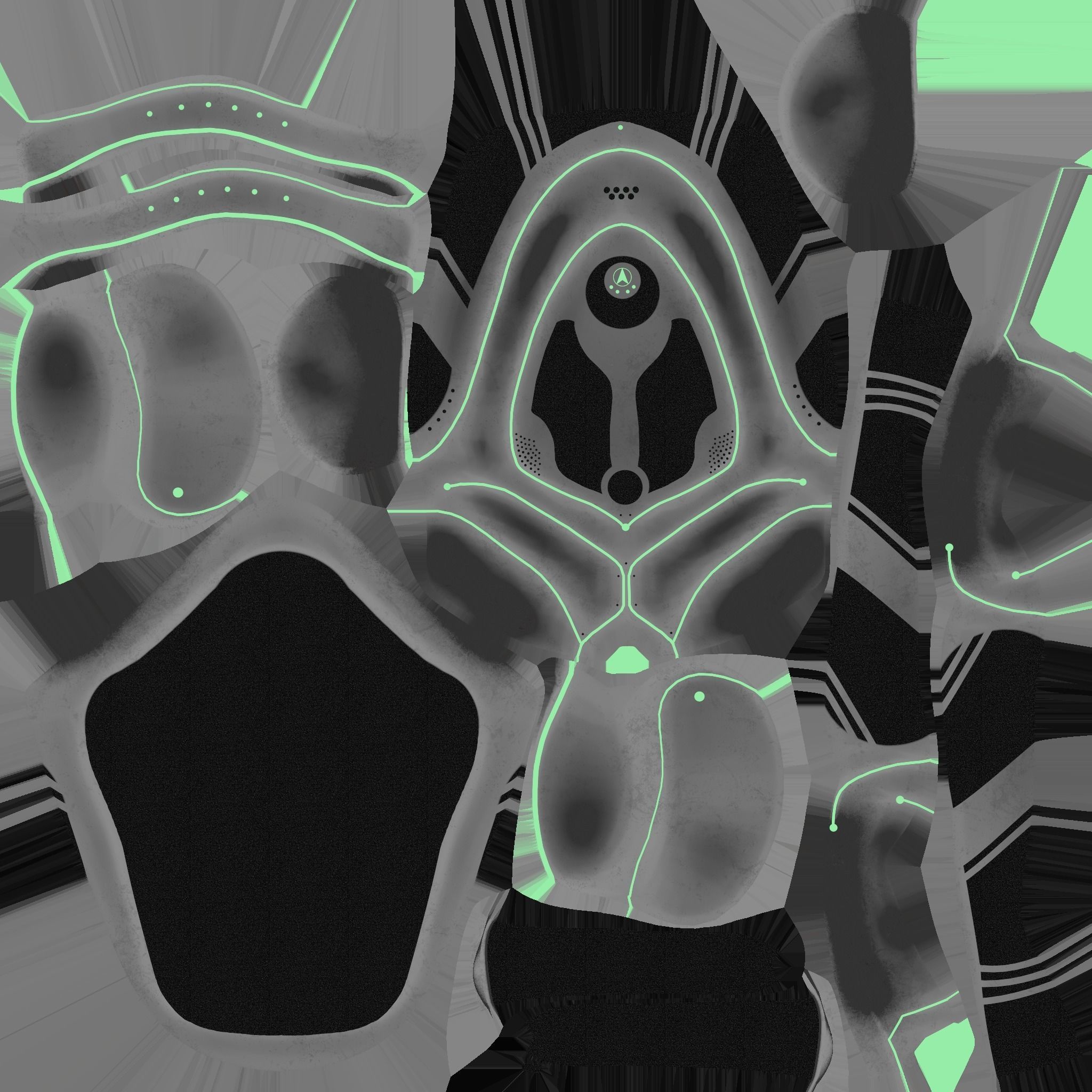 SciFi Backpack H01 Dark Metal - Fashion Character Design Low-poly 3D model_19