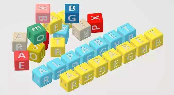 3D alphabet  3D letters Low-poly 3D model