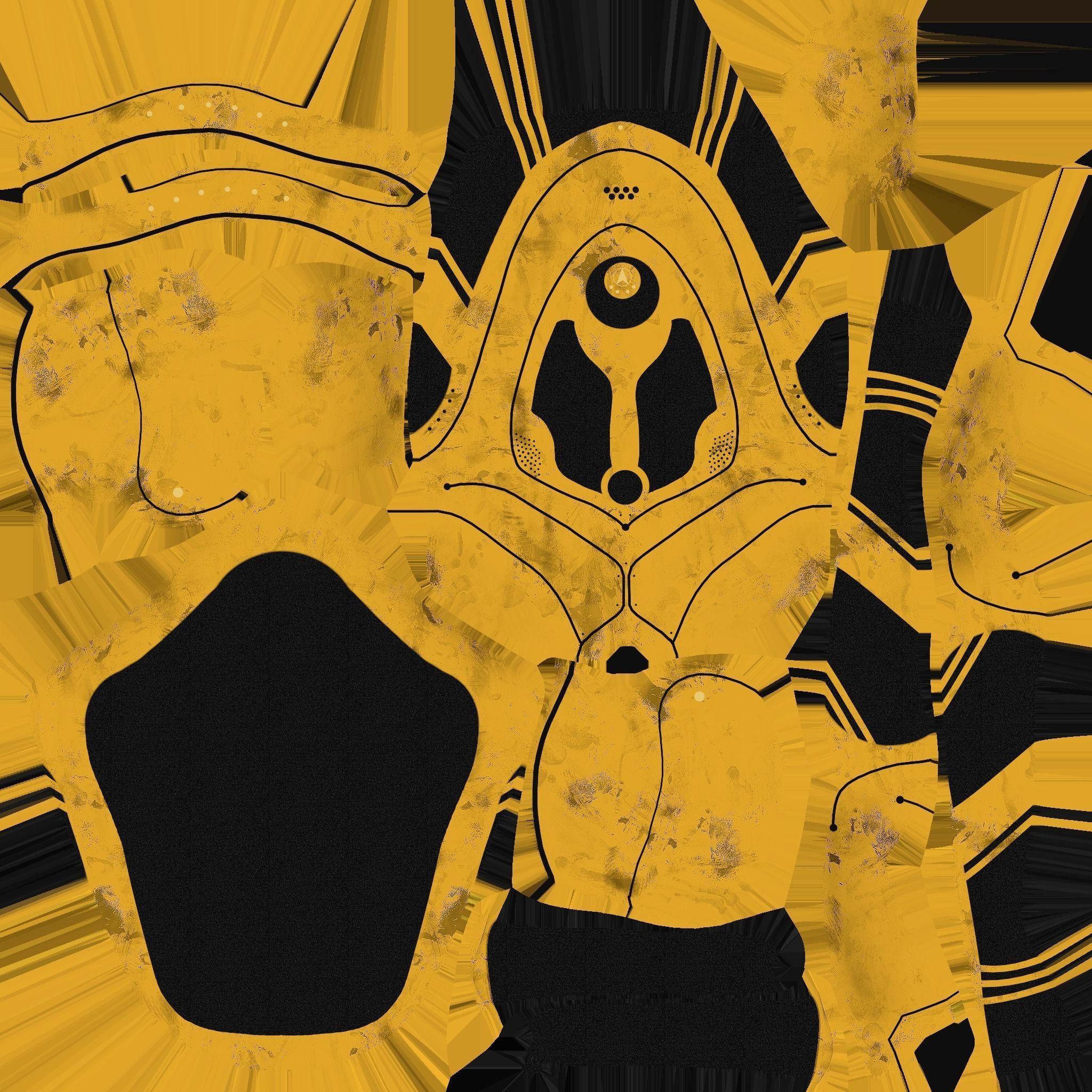 SciFi Backpack H02 Yellow - Fashion Character Design Low-poly 3D model_19