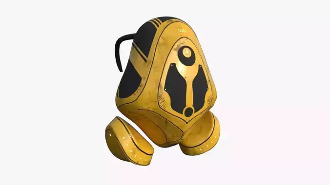 SciFi Backpack H02 Yellow - Fashion Character Design Low-poly 3D model