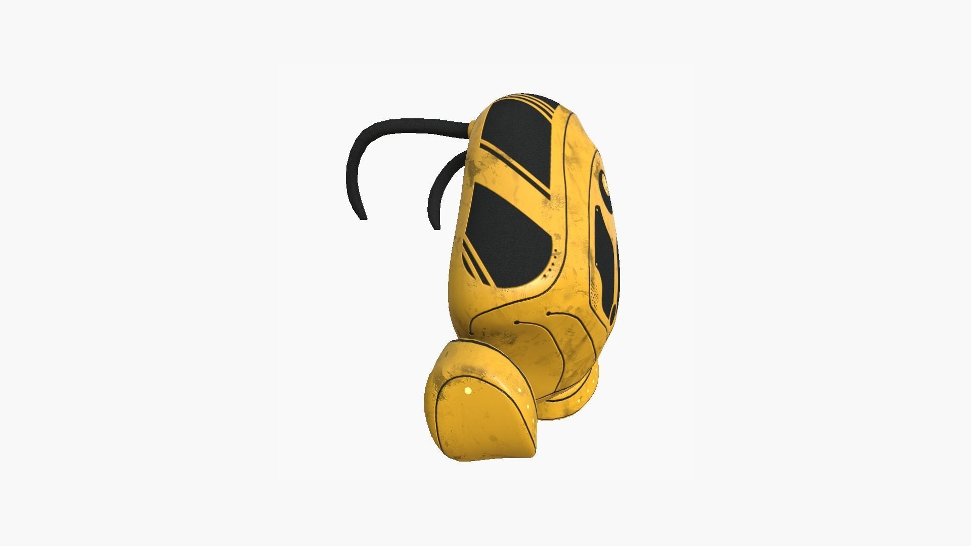 SciFi Backpack H02 Yellow - Fashion Character Design Low-poly 3D model_2