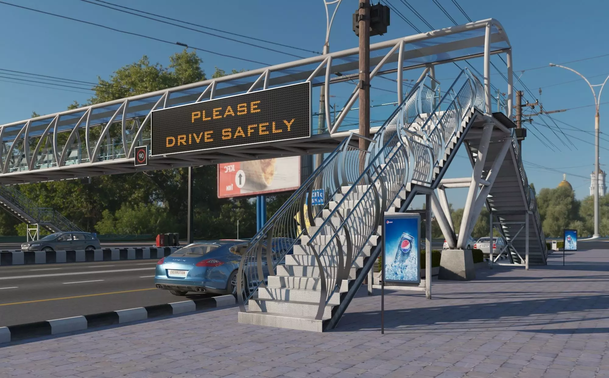 Lowpoly Pedestrian Bridge VOL 3 Low-poly 3D model