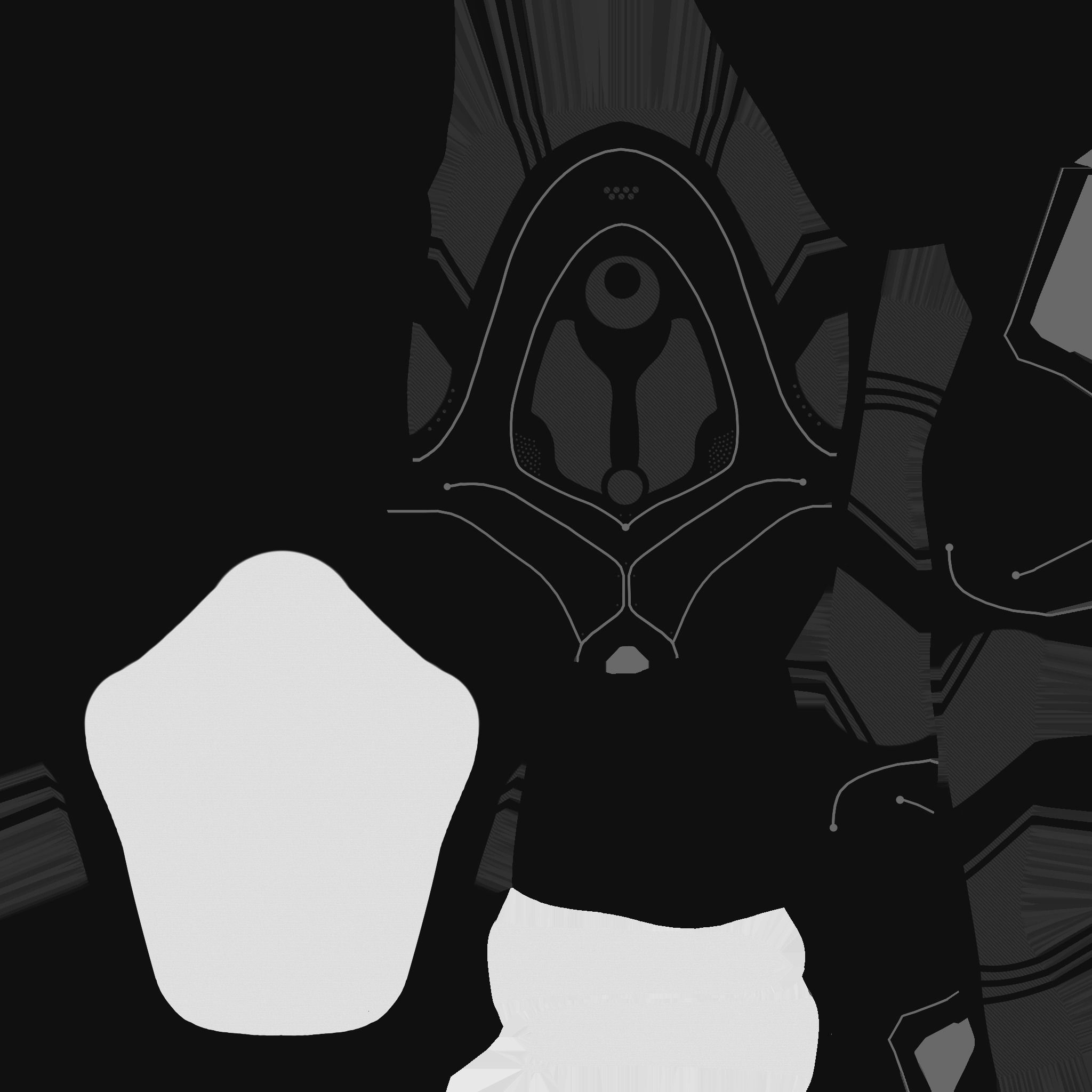 SciFi Backpack H04 White Gold - Fashion Character Design Low-poly 3D model_24