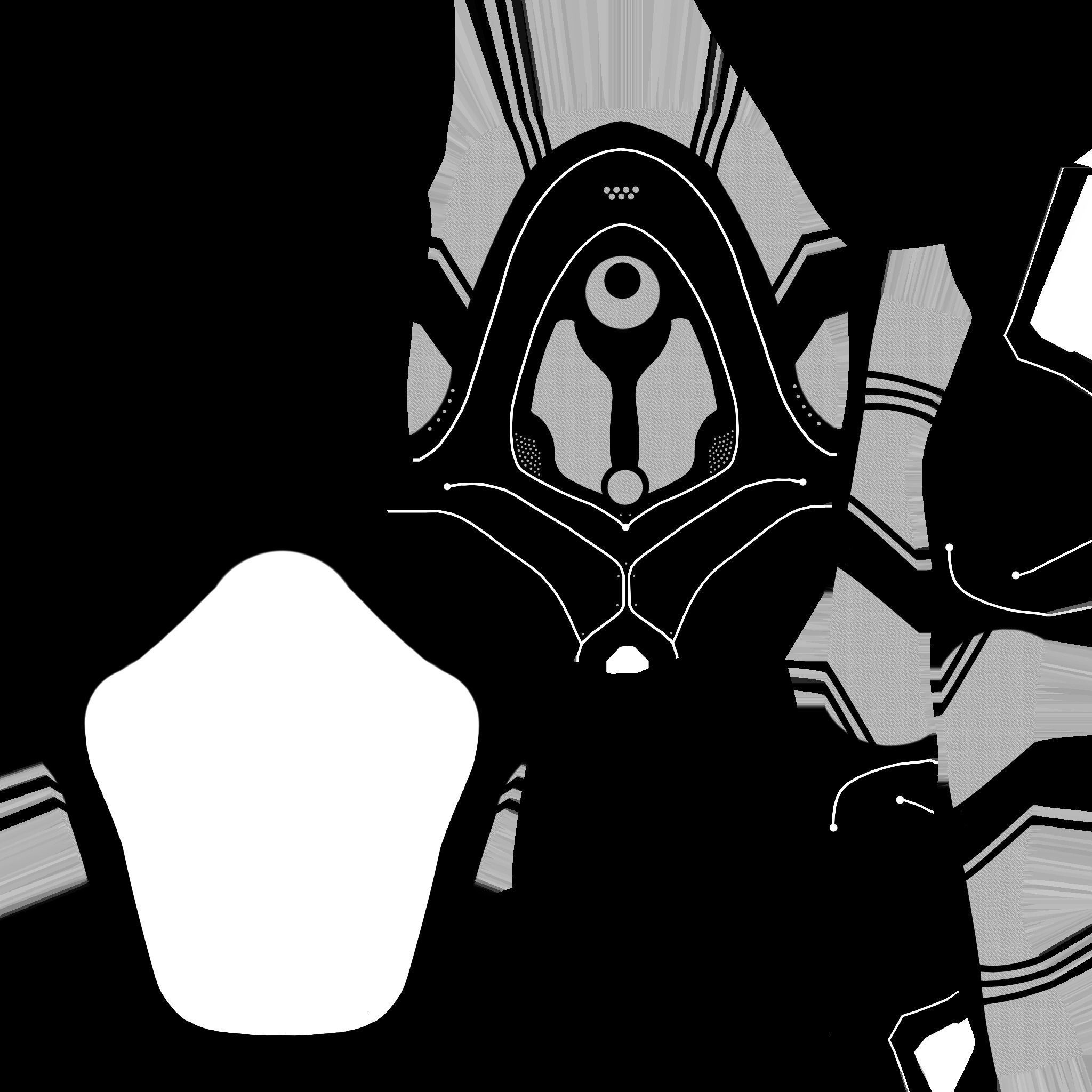 SciFi Backpack H04 White Gold - Fashion Character Design Low-poly 3D model_18