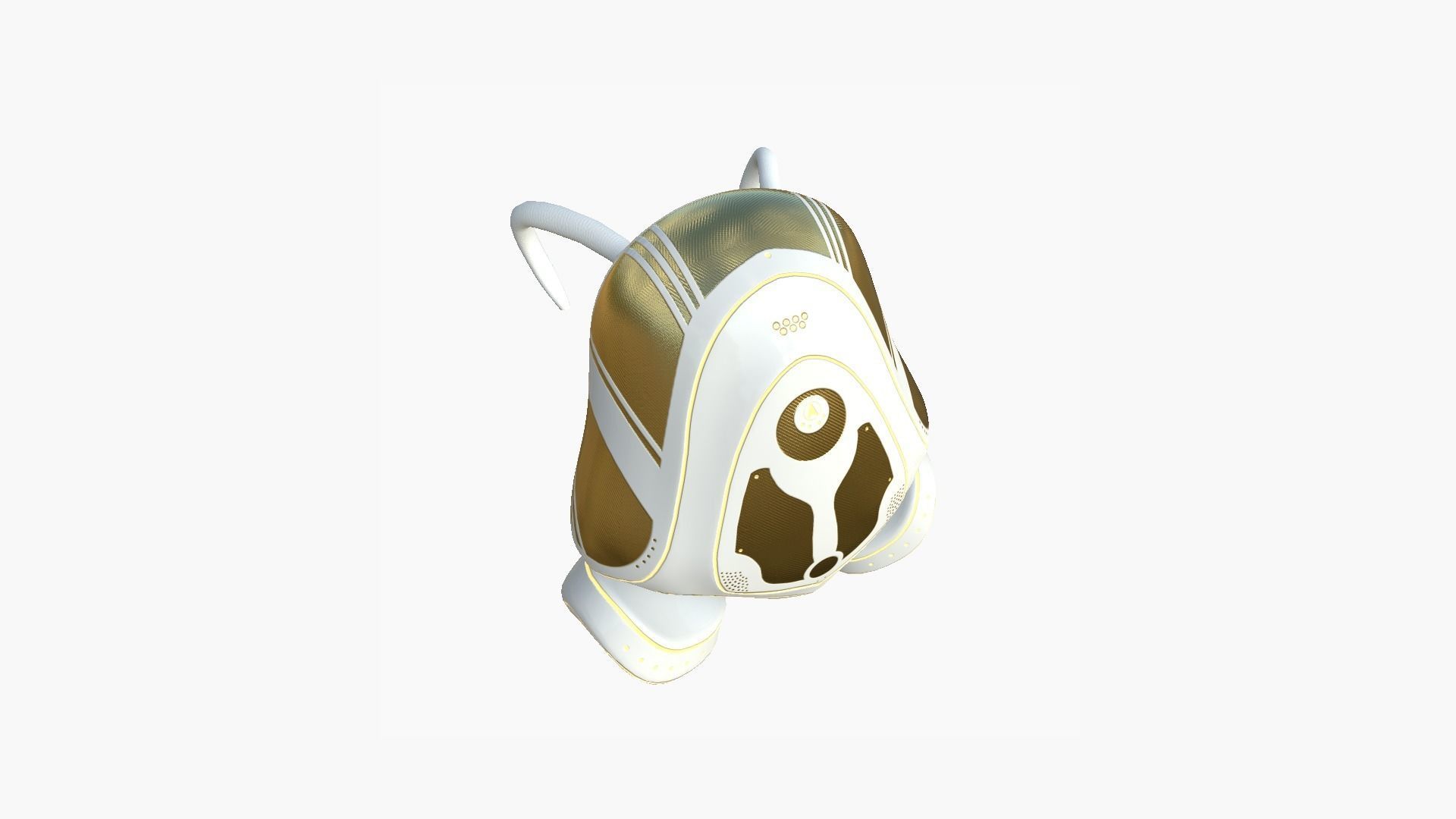 SciFi Backpack H04 White Gold - Fashion Character Design Low-poly 3D model_4
