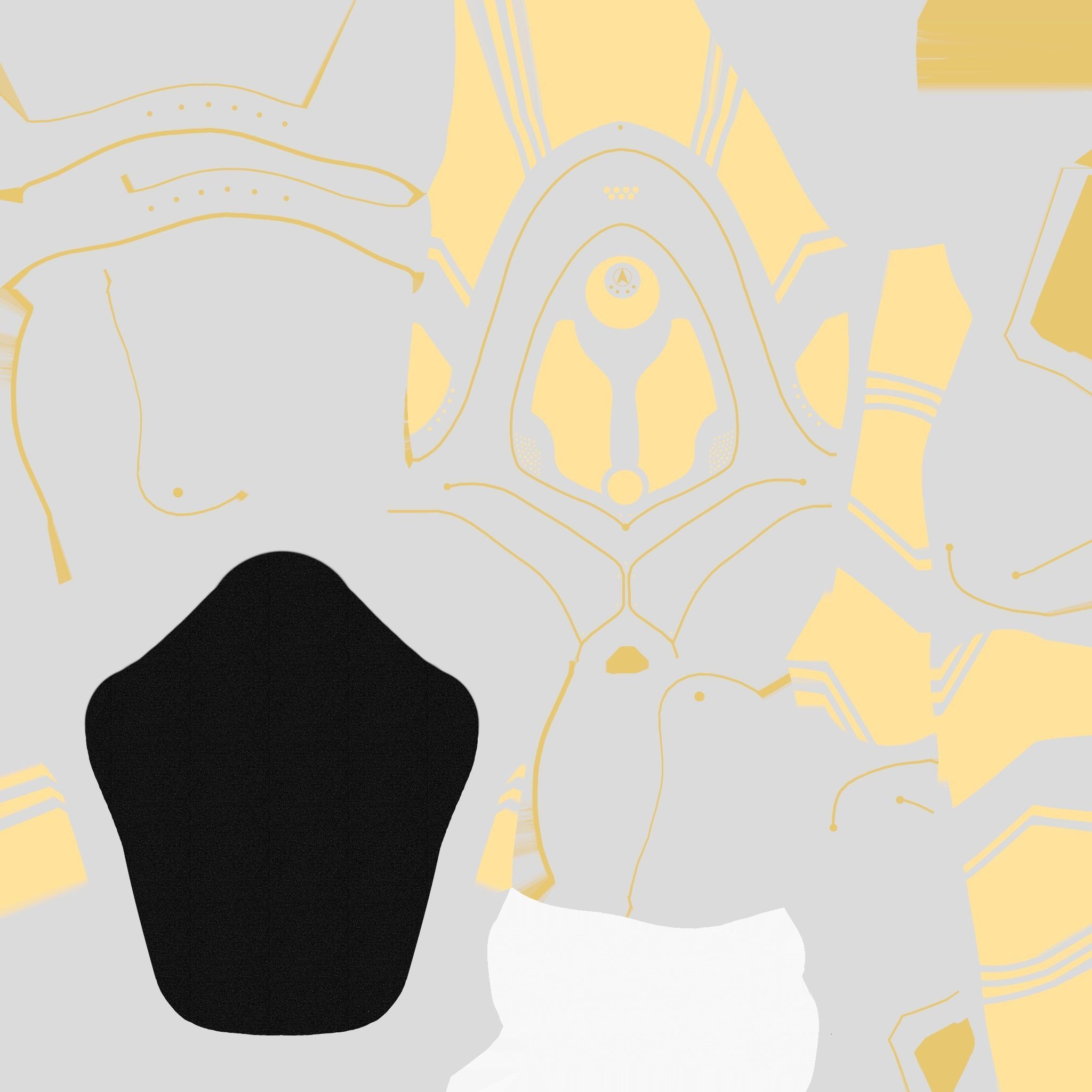 SciFi Backpack H04 White Gold - Fashion Character Design Low-poly 3D model_19