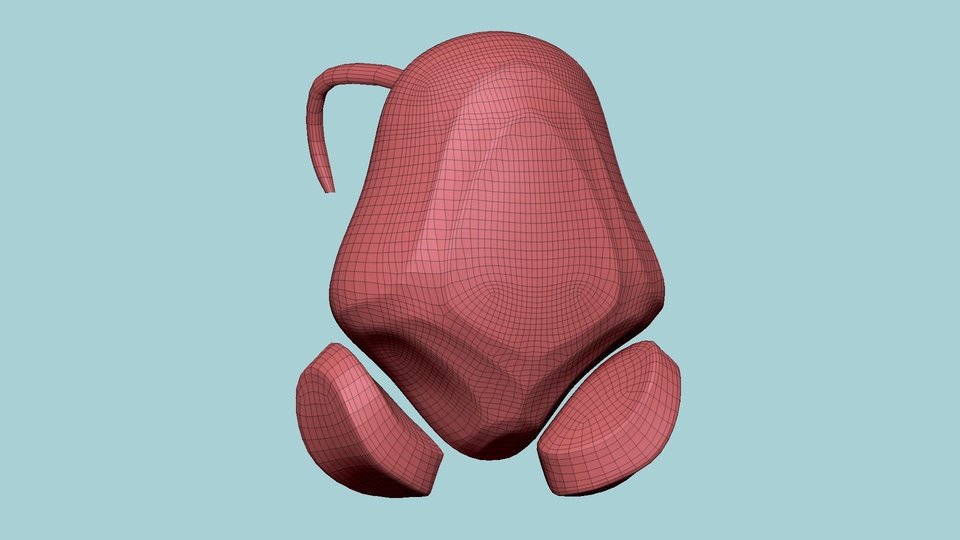 SciFi Backpack H04 White Gold - Fashion Character Design Low-poly 3D model_13