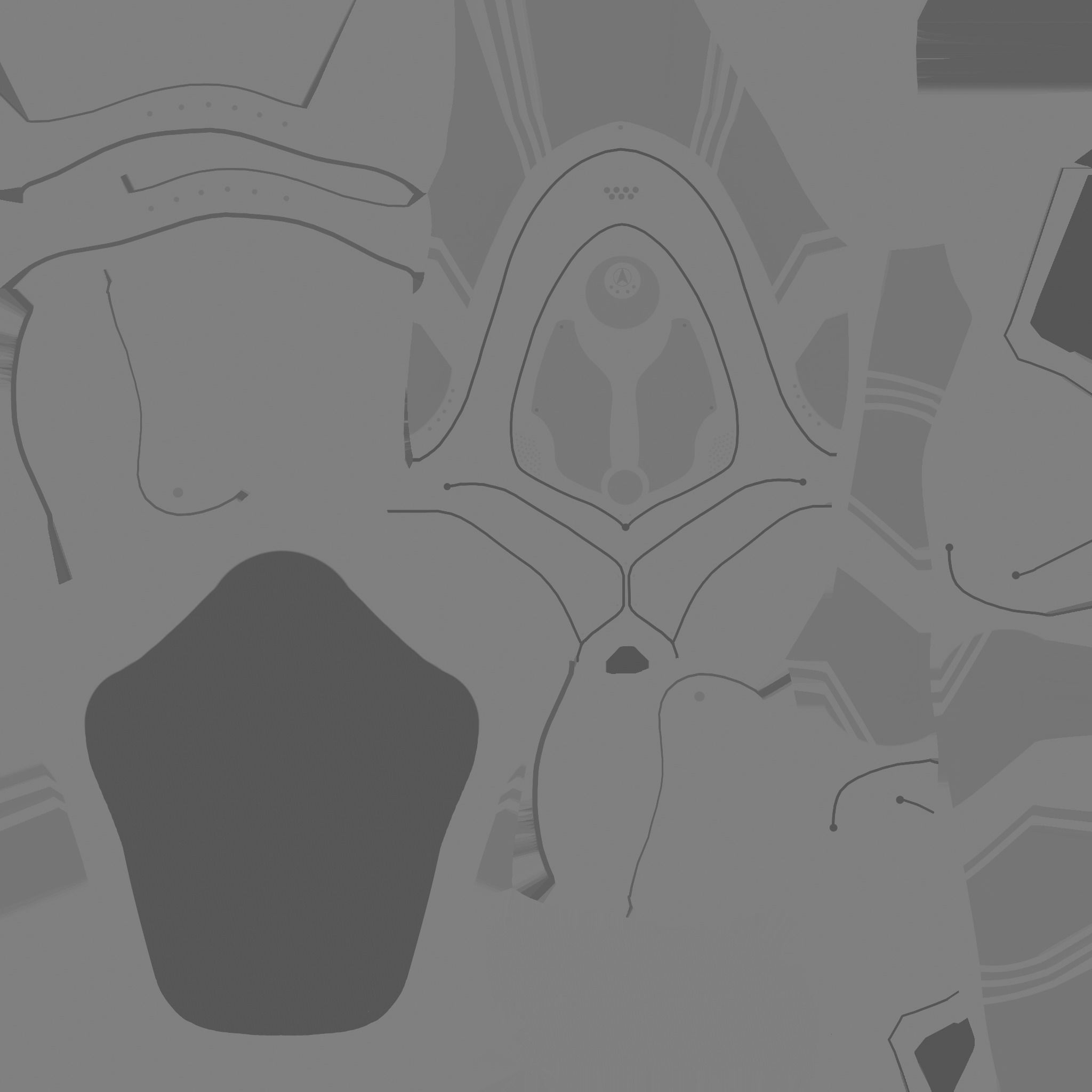 SciFi Backpack H04 White Gold - Fashion Character Design Low-poly 3D model_21