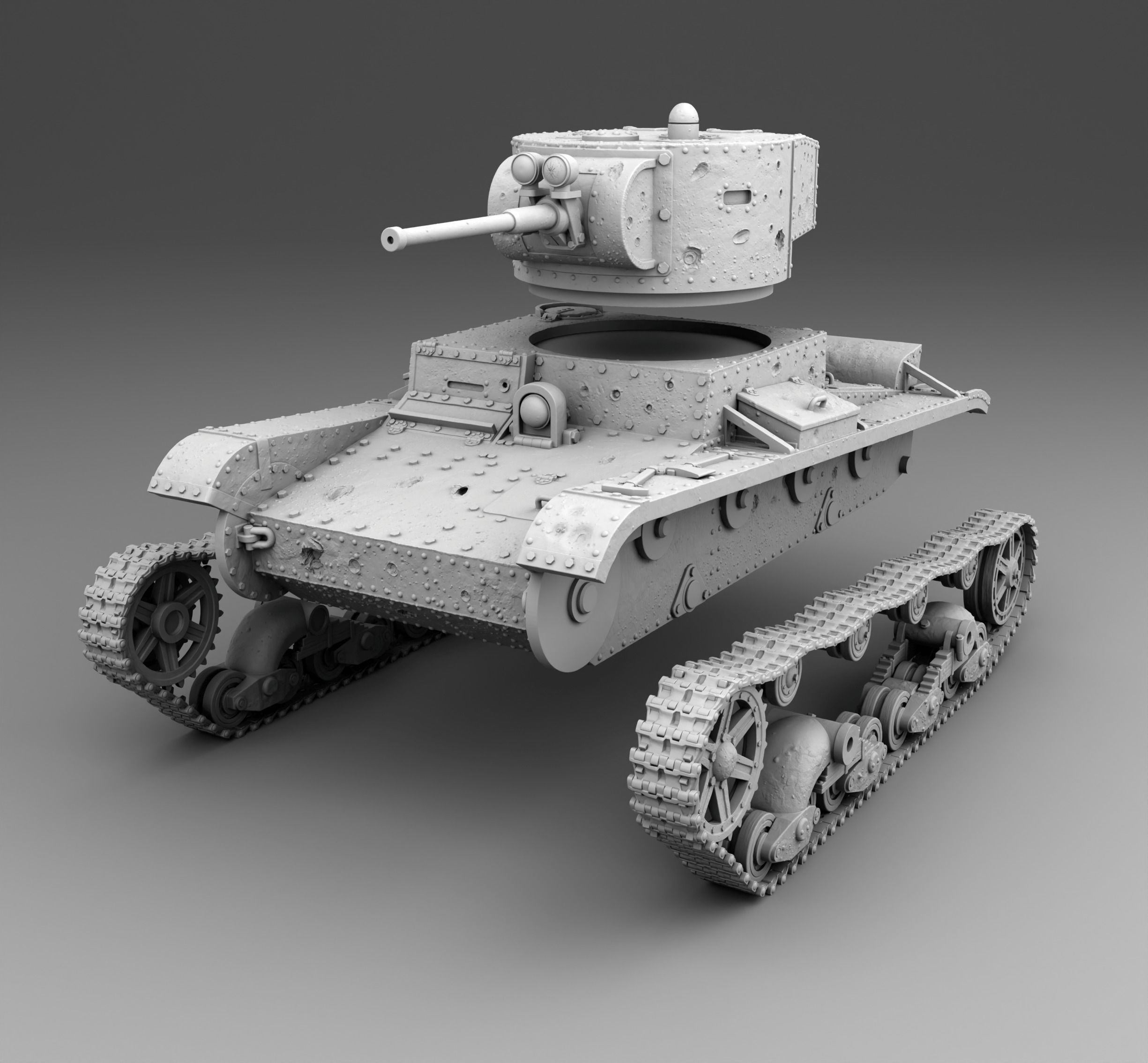 USSR tank T-26 3D print model_3