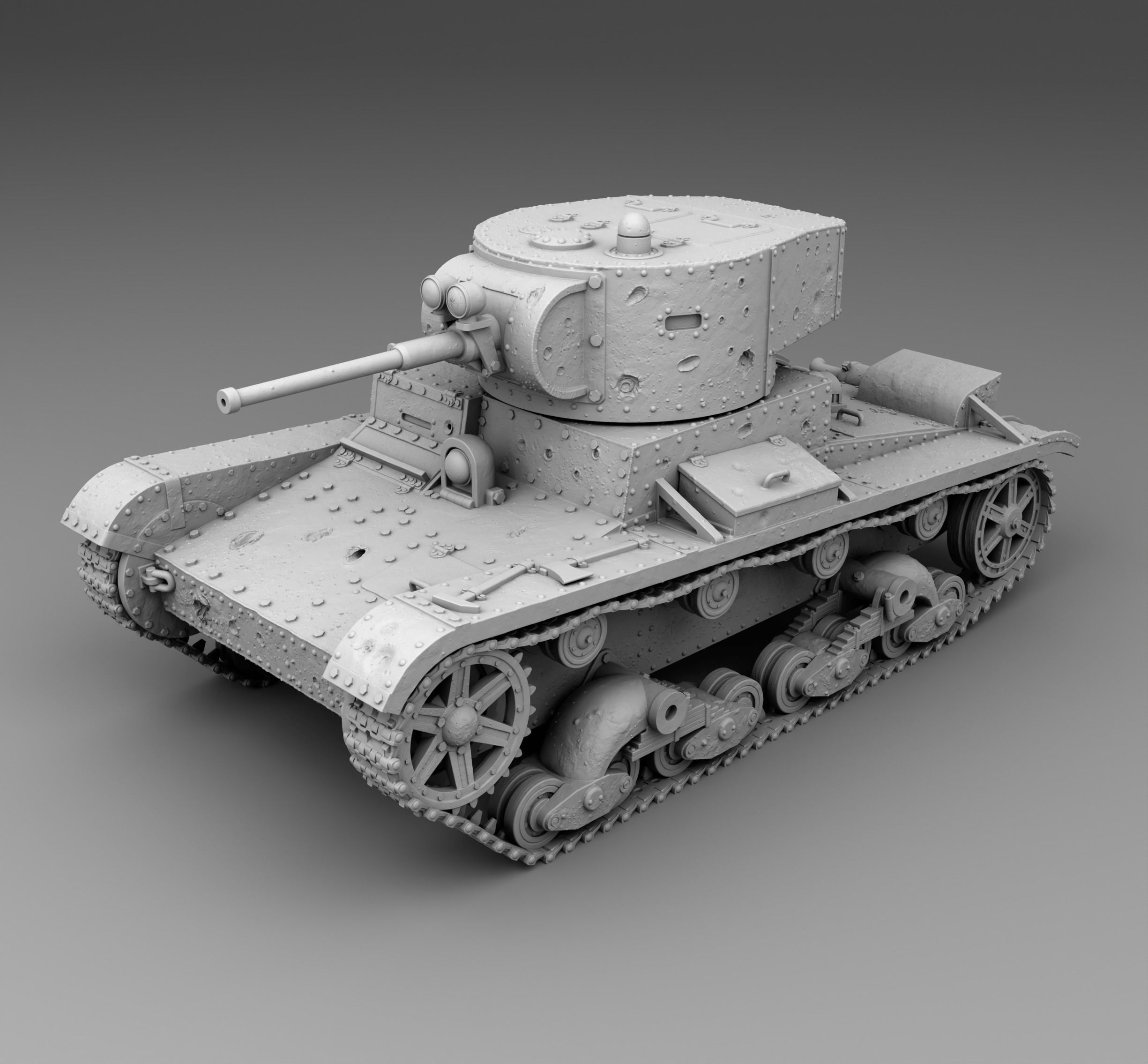 USSR tank T-26 3D print model_1