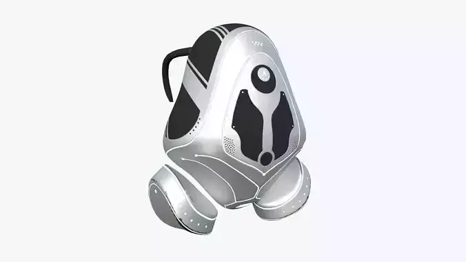 SciFi Backpack H05 Steel Bright - Fashion Character Design Low-poly 3D model