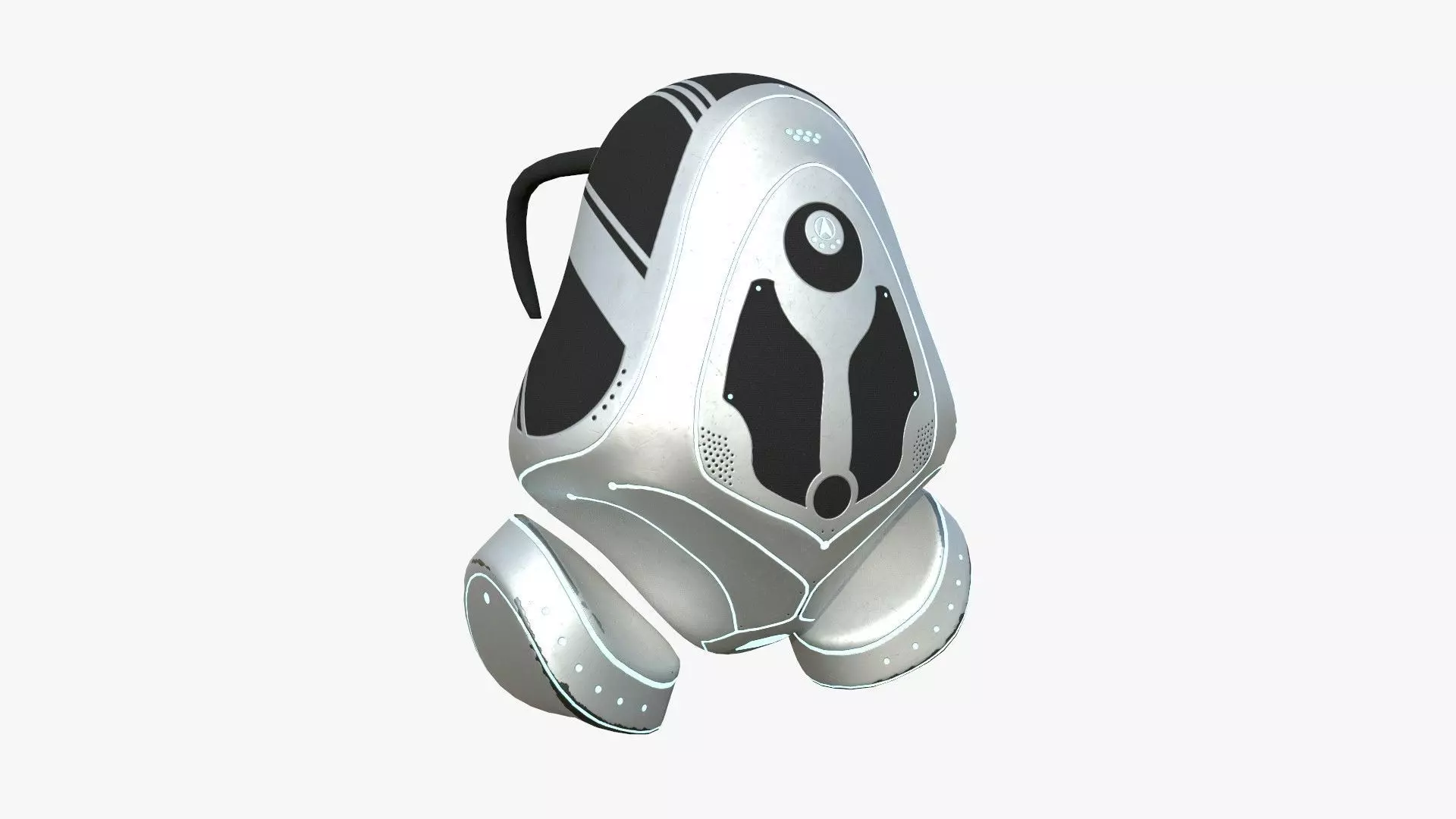 SciFi Backpack H05 Steel Bright - Fashion Character Design Low-poly 3D model_0