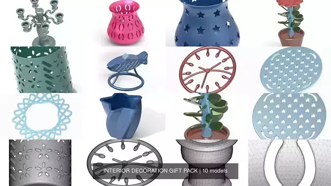 INTERIOR DECORATION GIFT PACK 3D Model Collection