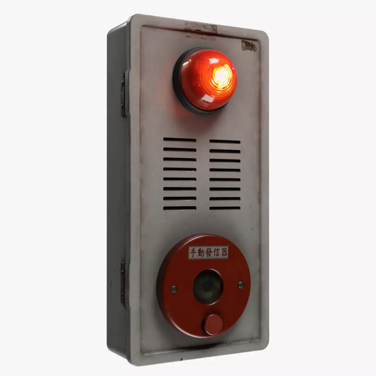 Photorealistic Taiwanese Fire Alarm Low-poly 3D model_0