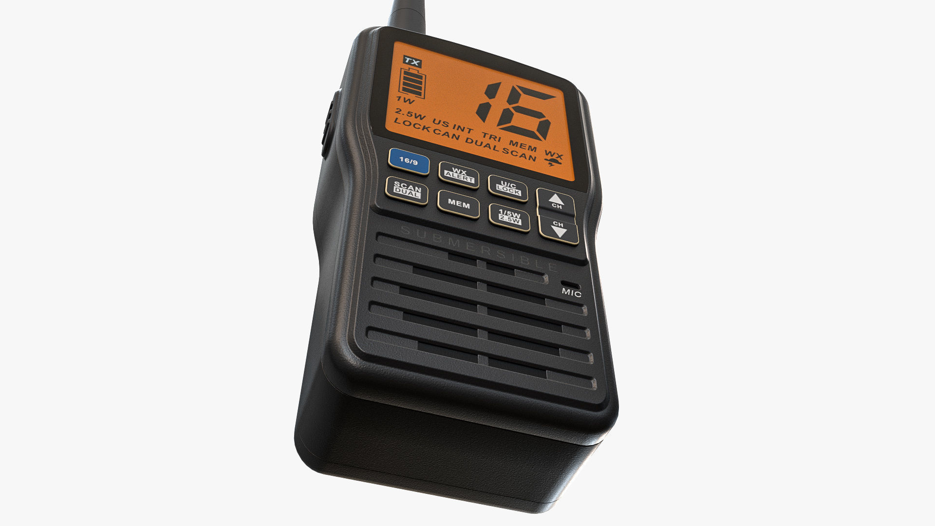 Handheld VHF Radio 3D model_9