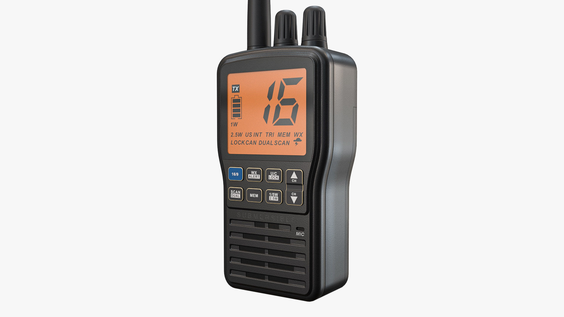 Handheld VHF Radio 3D model_1