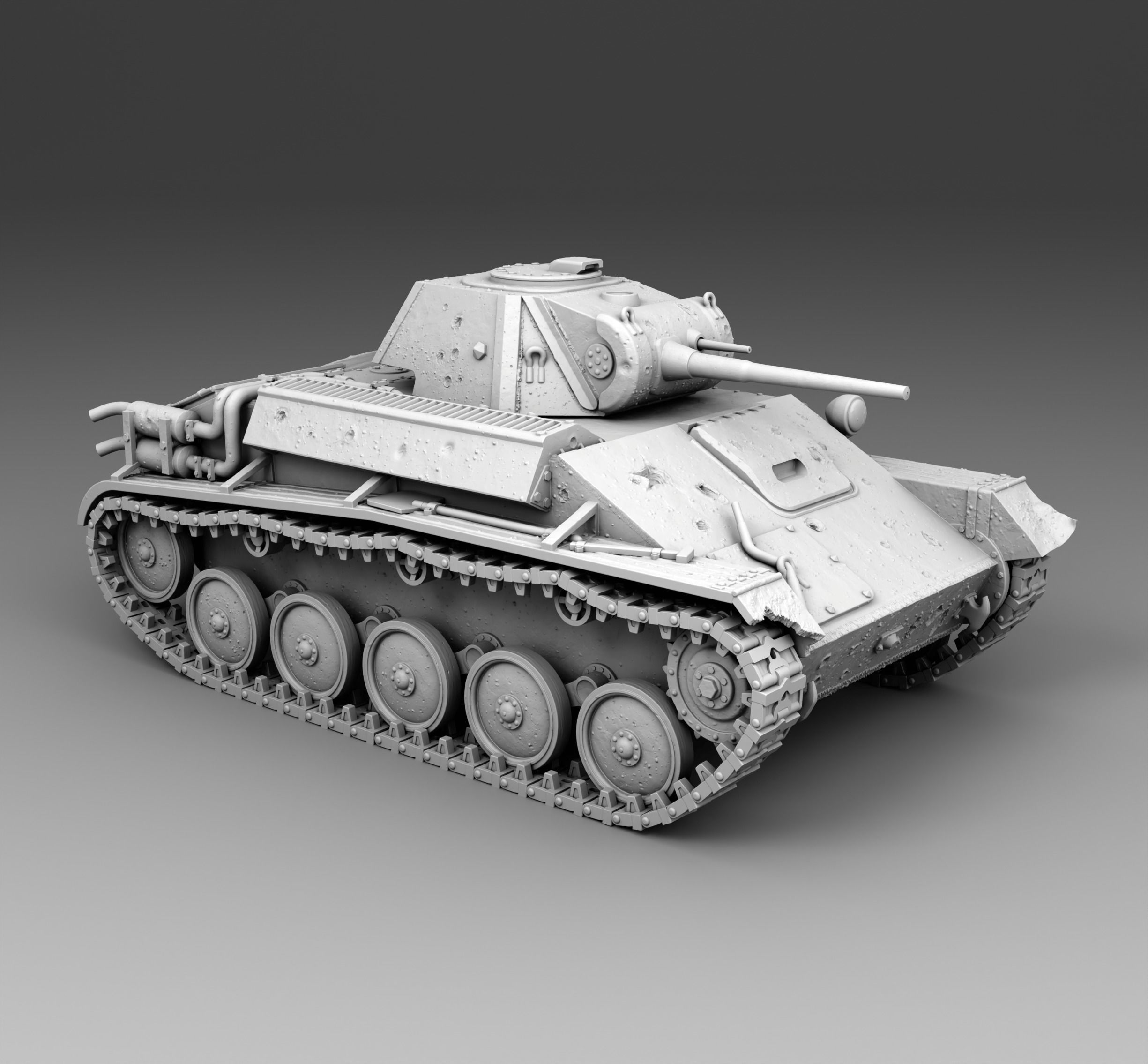 USSR tank T-70 3D print model_1