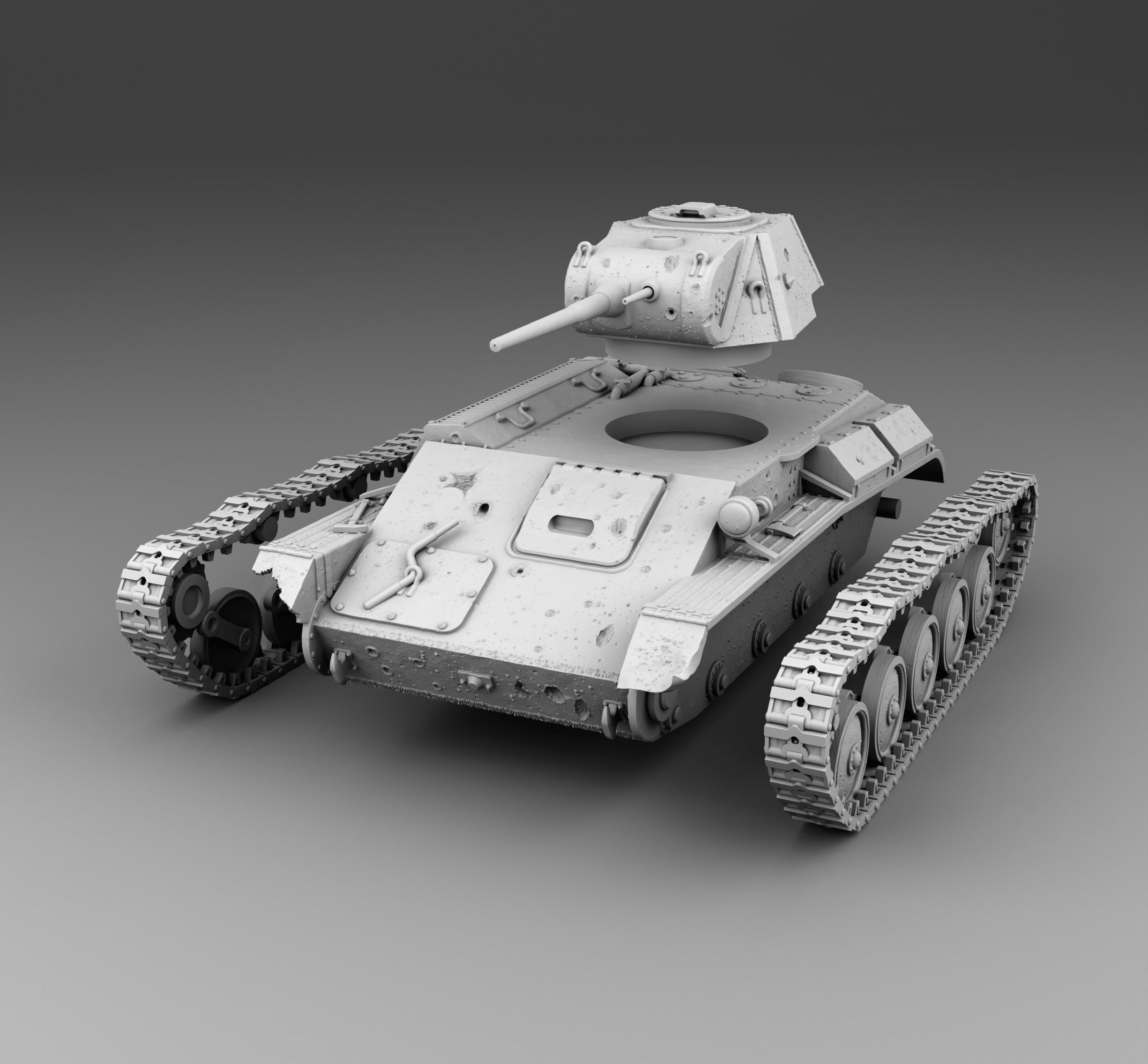 USSR tank T-70 3D print model_4