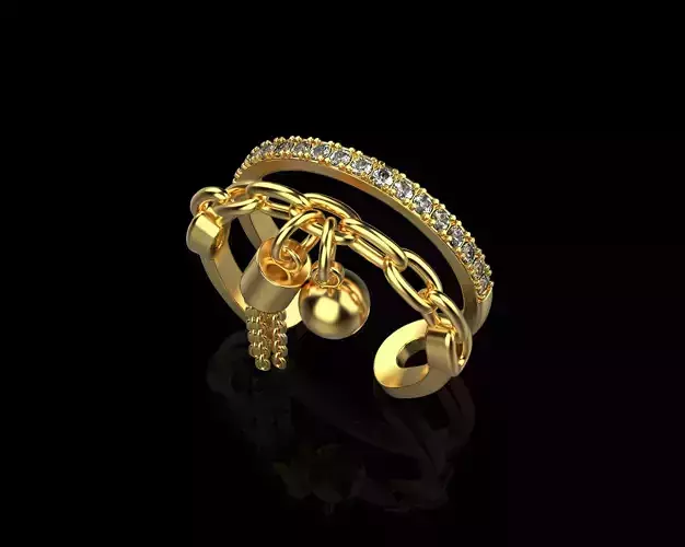 Chain Ring with diamonds N12