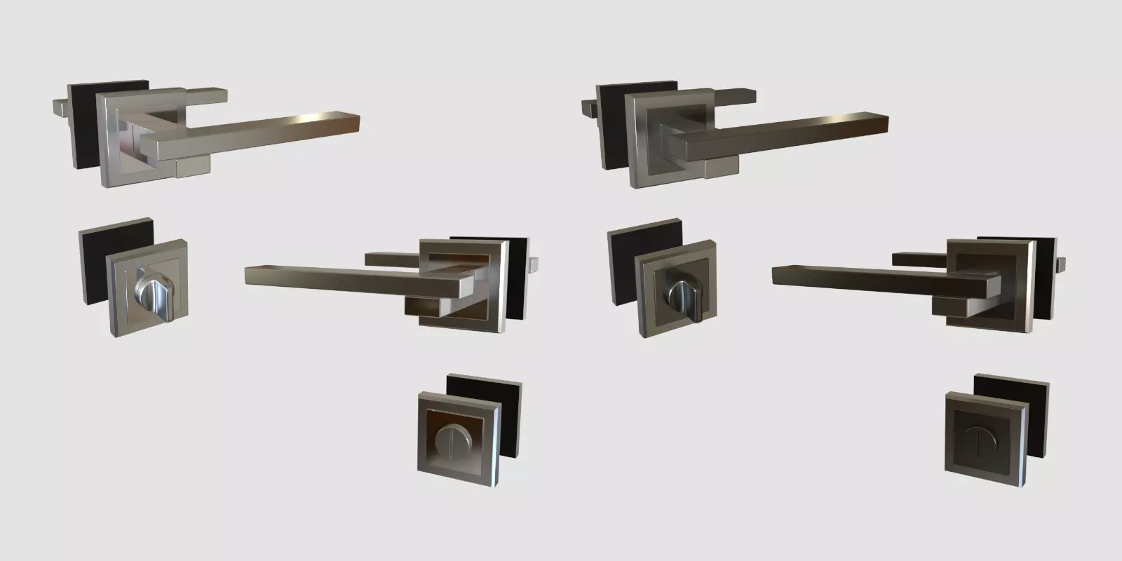 Door Handles for ArchViz Projects - Style MH38 3D model_0