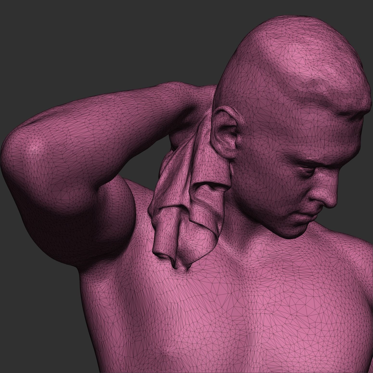 Handsome sporty man holding towel 377 Low-poly 3D model_8