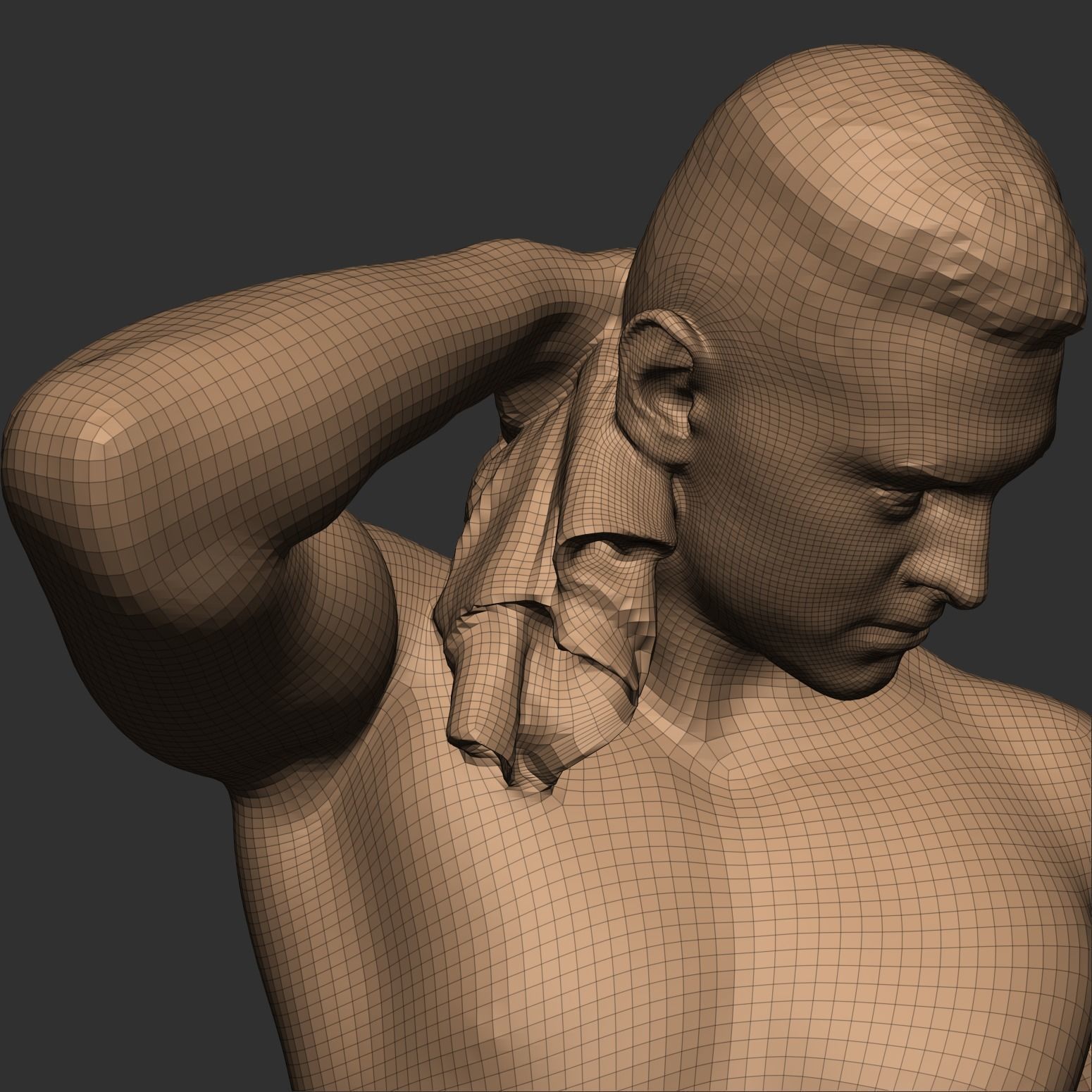 Handsome sporty man holding towel 377 Low-poly 3D model_6