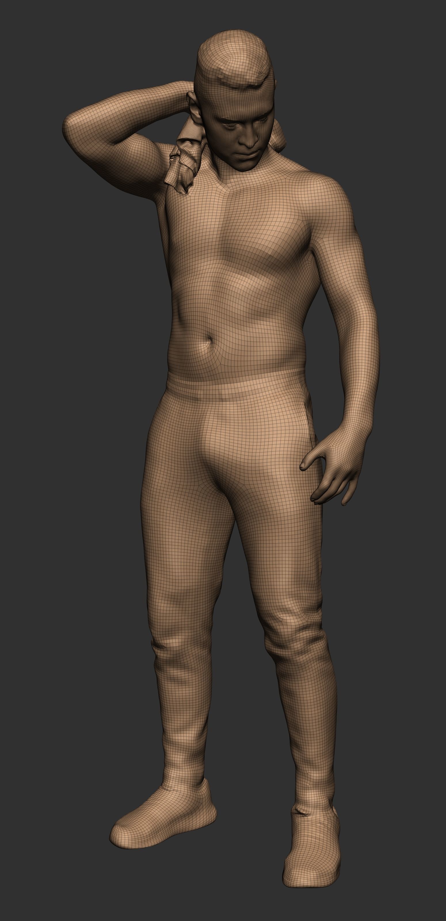 Handsome sporty man holding towel 377 Low-poly 3D model_5