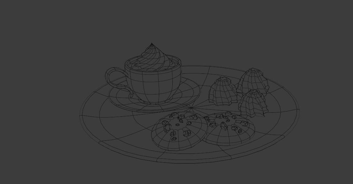 Coffee and Cookie 3D model_9