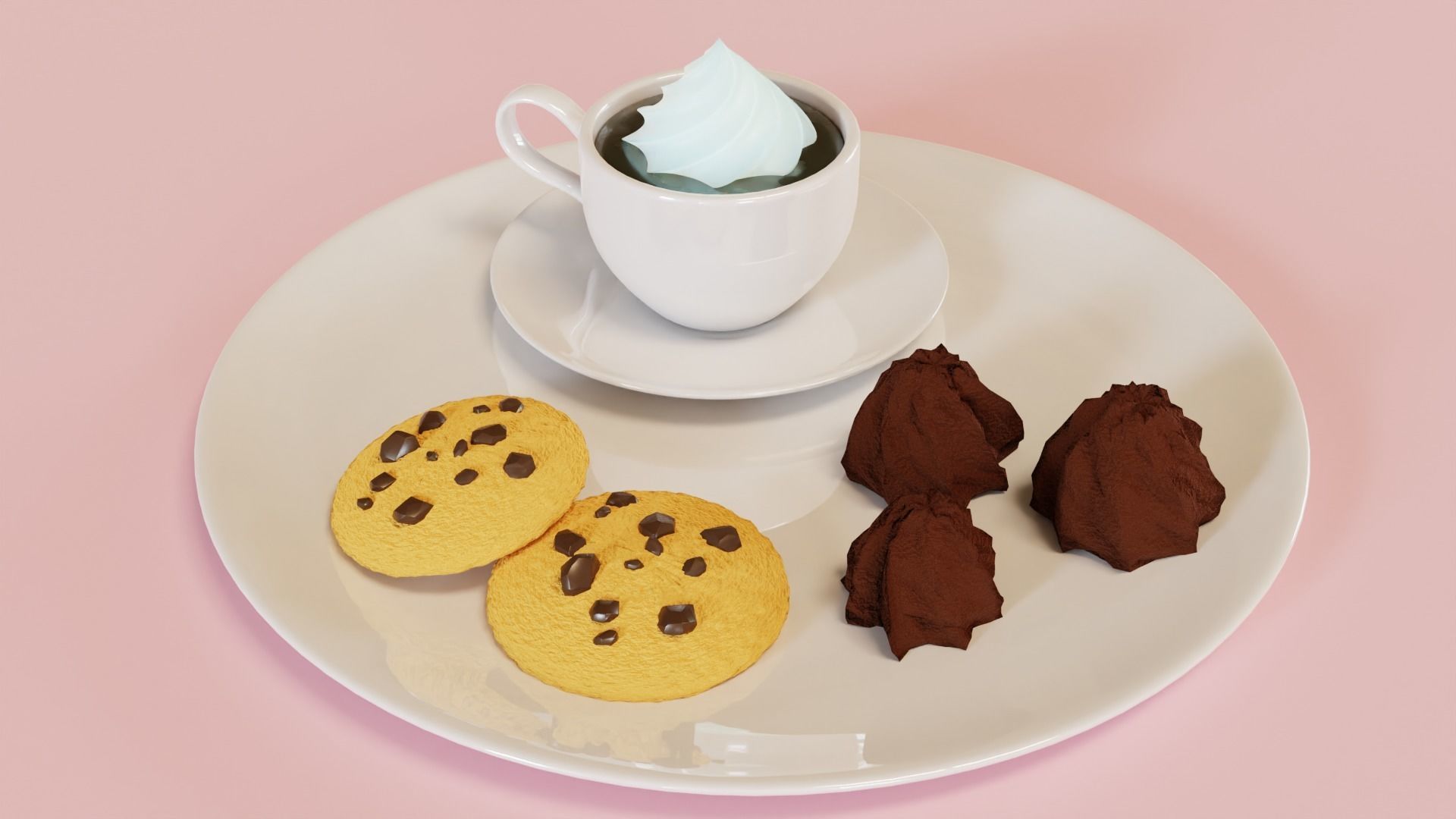 Coffee and Cookie 3D model_5