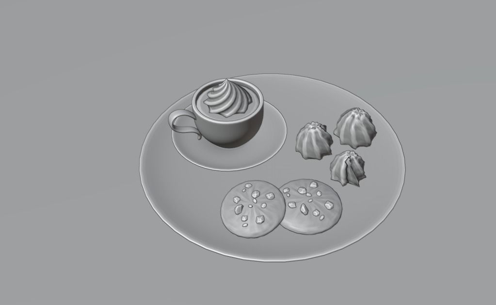 Coffee and Cookie 3D model_8
